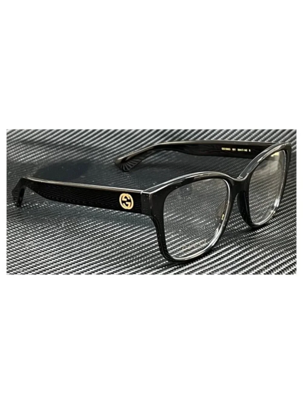 New Gucci Women Black Gold Eyeglasses 54-17-140